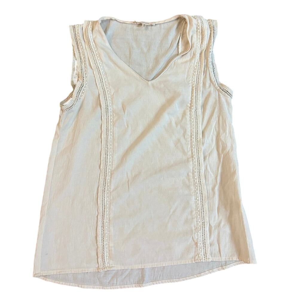 41 Hawthorn Off White Eyelet Lace Swing Tank Boho Indie EUC Womens Small